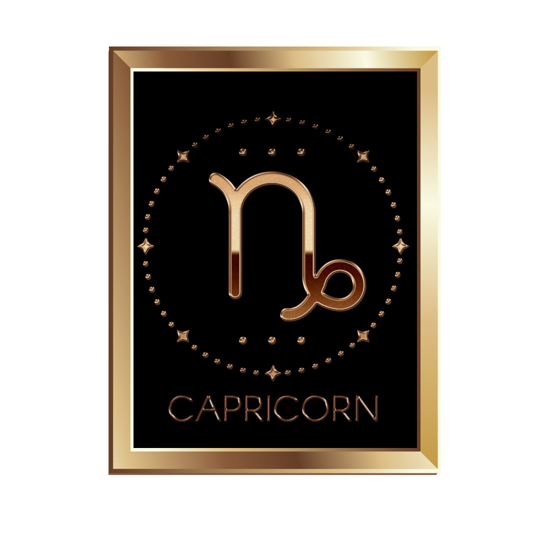 Gold Capricorn zodiac sign png, Capricorn sign PNG, Capricorn gold PNG transparent images, golden Capricorn png images